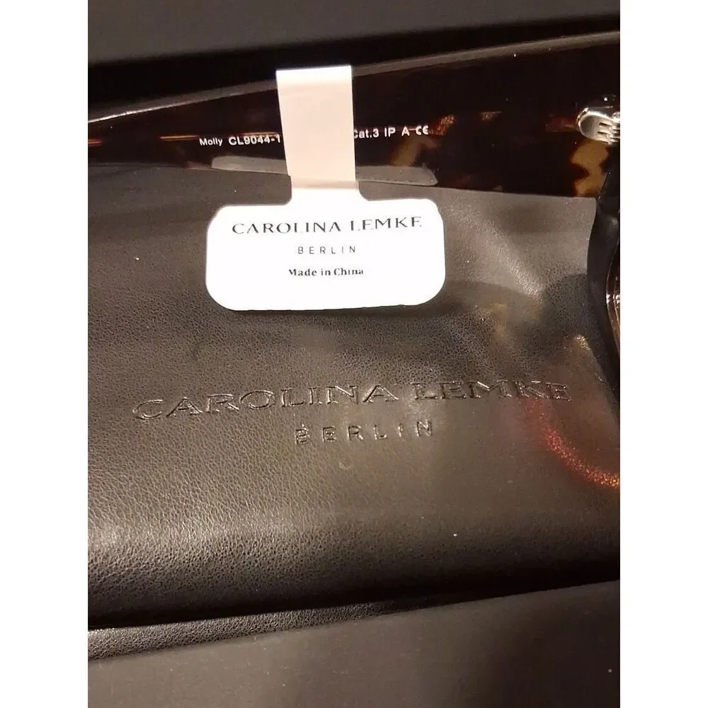 Carolina Lemke Molly Oversized Square Black And Brown With Case/Box/Cloth
